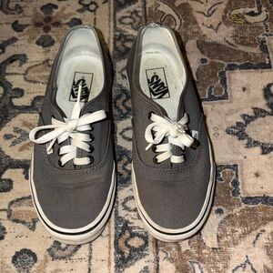 Vans Charcoal Canvas Shoes with White Accents